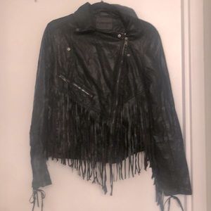 Moving MUST GO! BLANK NYC / Black frindge Vegan Leather Jacket